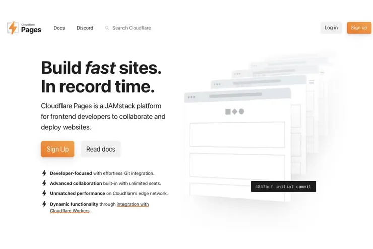 Cloudflare Pages公式サイトの画面